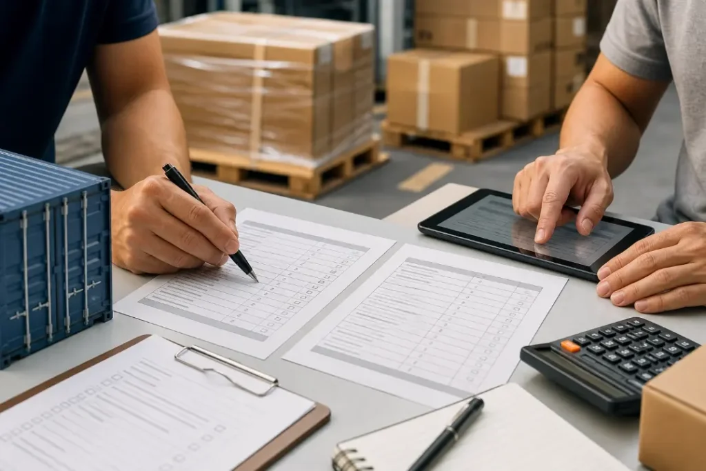 Hinsourcing reviewing shipping documents before export